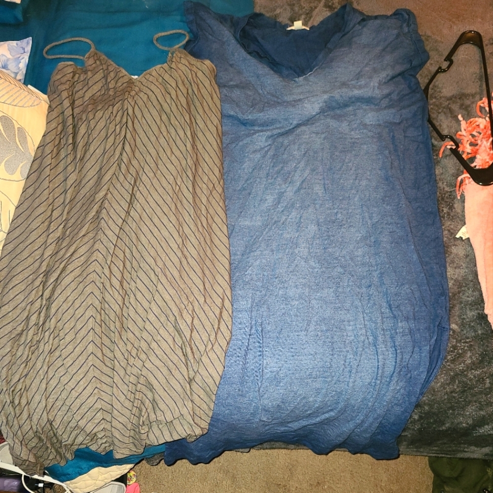 Spaghetti strap dress and t shirt dress